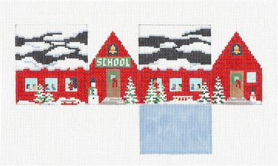 3-D Ornament ~ Christmas School House handpainted Needlepoint Ornament Susan Roberts