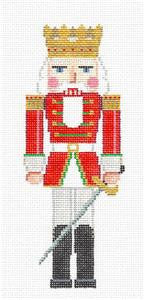 Nutcracker ~ The Red King with Sword and Gold Crown Nutcracker Ornament handpainted Needlepoint Canvas by Susan Roberts