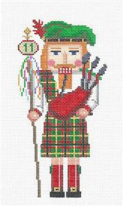 Nutcracker ~ 12 Days ~ Eleven Pipers Piping Nutcracker Ornament HP Needlepoint Canvas by Susan Roberts