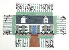 Brick Cover ~ Cape Cod House Door Stop handpainted Needlepoint Canvas by Susan Roberts
