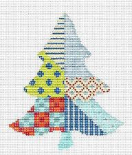 Kelly Clark Tree ~ Coastal Crazy Patchwork Quilt handpainted Needlepoint Canvas Design