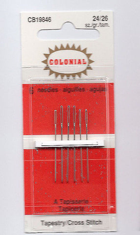 Colonial English Tapestry Needle Set ~ Sz. 24 & 26