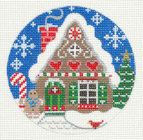 Village Series ~ Gingerbread House on Handpainted Needlepoint Canvas by CH Designs Danji