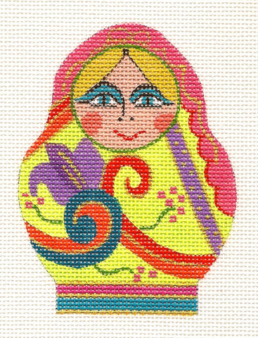 Canvas-Multi-Colored Gypsy Lady on Handpainted Needlepoint Canvas~ by Danji Designs