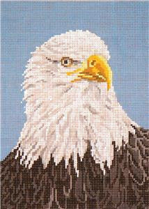 Bird Canvas ~ Elegant American Bald Eagle Bird handpainted Needlepoint Canvas by Needle Crossings