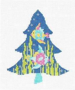 Kelly Clark Tree ~ Tropics Fun Fish handpainted Needlepoint Canvas