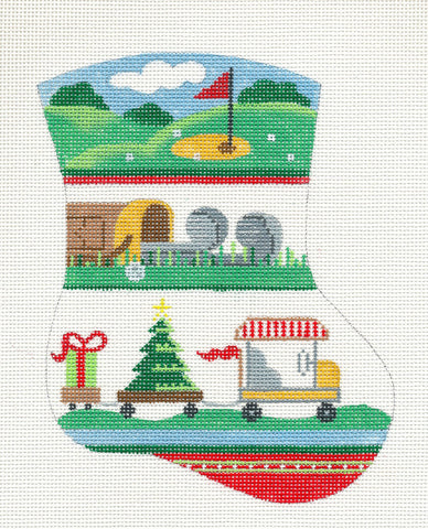 Sports ~ Golf Sports Lg. Mini Stocking Ornament handpainted Needlepoint Canvas by Danji