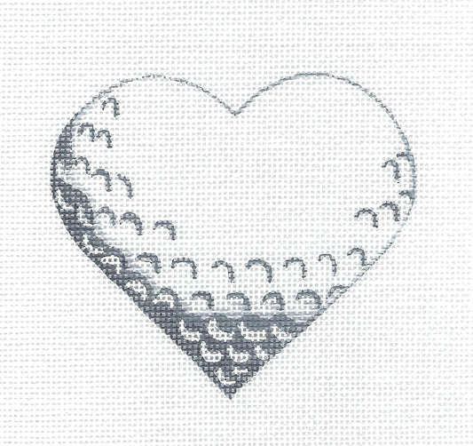 Heart ~ GOLF HEART Sports handpainted Needlepoint Ornament Canvas by Pepperberry