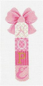 Candy Stick ~ Breast Cancer Awareness Pink Candy Stick HOPE handpainted 18 mesh Needlepoint Canvas by Kelly Clark
