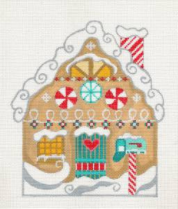 Gingerbread House Needlepoint Canvas & Stitch Guide by Danji Designs