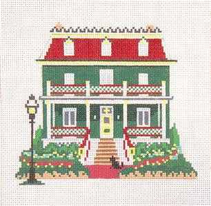 Canvas House ~ Inn on the Ocean, Cape May, New Jersey handpainted Needlepoint Canvas by Needle Crossings