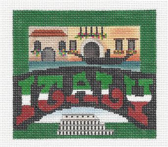 Travel ~ Travel Post Card ITALY handpainted Needlepoint Canvas Ornament by Denise