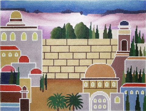Canvas~Rebecca Shore Tallis Bag with City and Wailing Wall Backdrop ***Exclusive***