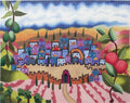 Canvas ~ Rebecca Shore Tallis Bag with Olives Pomegranates and City Backdrop ***Exclusive***