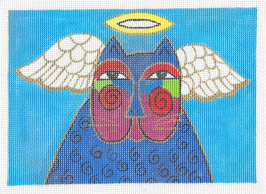 Laurel Burch ~ Angel Cat Handpainted 13 mesh Needlepoint Canvas by Laurel Burch from Danji Designs
