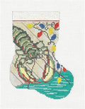 Mini Stocking ~ Lobster with Christmas Lights 18 mesh Mini Stocking Ornament handpainted Needlepoint Canvas by Needle Crossings