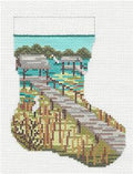 Mini Stocking ~ Marsh & Egret 13 MESH handpainted Needlepoint Canvas by Needle Crossings