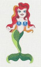 Canvas~Mermaid with Red Hair Ornamen handpainted Needlepoint Canvas t by Raymond Crawford