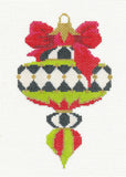 Kelly Clark Christmas ~ Chartreuse Spinning Top Ornament Canvas & Stitch Guide handpainted Needlepoint Canvas
