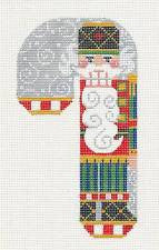 Large Candy Cane Nutcracker Ornament Needlepoint Canvas & Stitch Guide~ Danji Designs **SP. ORDER**