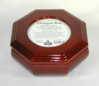 Accessories ~ OCTAGON BOX with a Mahogany Finish for Needlepoint, Cross Stitch, Photo Sudberry House