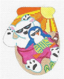 Mitten~Polar Rays Mitten Club HP Needlepoint Canvas & SG KAMALA JulieMar***SPECIAL ORDER***