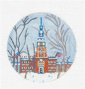 Travel ~ Philadelphia Independence Hall handpainted Needlepoint Ornament Canvas by JulieMar