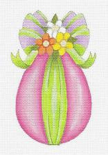 Easter~Pink Easter EGG Ornament handpainted Needlepoint Canvas by Raymond Crawford