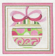 Christmas ~ Pink Ornament handpainted Needlepoint Canvas by Raymond Crawford