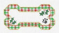 Dog Bone ~ Christmas Plaid with Paw Print & Holly handpainted needlepoint Ornament by BP Designs Danji