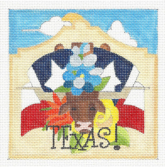 Canvas~State of Texas handpainted Needlepoint Canvas by Raymond Crawford