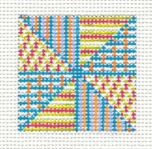 Quilt Canvas ~ Petite Quilt Design Ornament handpainted Needlepoint Canvas by Needle Crossings