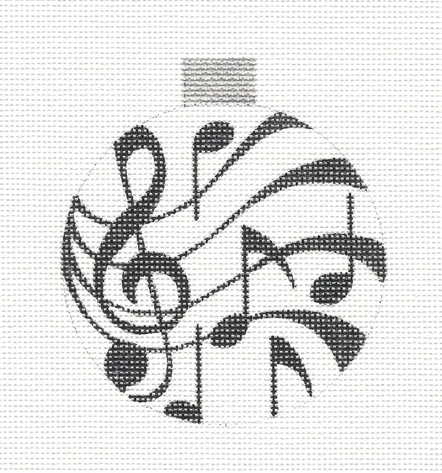 Round ~ Musical Notes Black and White Round Ornament by Raymond Crawford