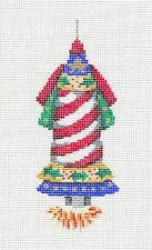 Christmas ~ Rocket Space Ship for a Child handpainted Needlepoint Canvas by Patti Mann