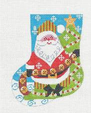 Christmas ~ Santa with Jingle Bells Mini Stocking by Danji
