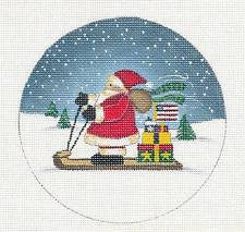 Round-Patrotic Santa on a Sled & Gifts by Danji Designs