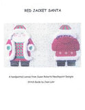2 Sided ~ Red Jacket Santa handpainted Ornament & STITCH GUIDE by Susan Roberts