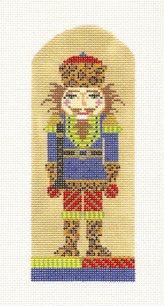 Kelly Clark canvas ~ Nutcracker Ornament "Clarinet King" handpainted Needlepoint Canvas