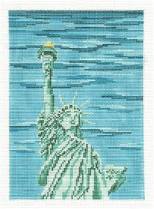 Travel Canvas ~ STATUE OF LIBERTY handpainted Needlepoint Canvas by Needle Crossings