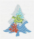 Kelly Clark Tree ~ Sea Turtle Sea Shore Tree handpainted 18 mesh Needlepoint Ornament Canvas