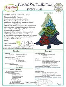 Kelly Clark Tree ~ Sea Turtle Sea Shore Tree & Stitch Guide handpainted Needlepoint Canvas