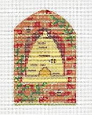 Kelly Clark Canvas – Brick Wall Bee Hive handpainted Needlepoint Canvas ** SP. ORDER**