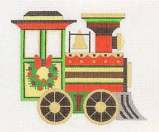 Christmas Train ~ Christmas Train Engine HP Needlepoint Canvas & STITCH GUIDE by Raymond Crawford