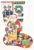 Stocking ~ Full Size Santa with Toy Bag handpainted Needlepoint Stocking Canvas by LEE
