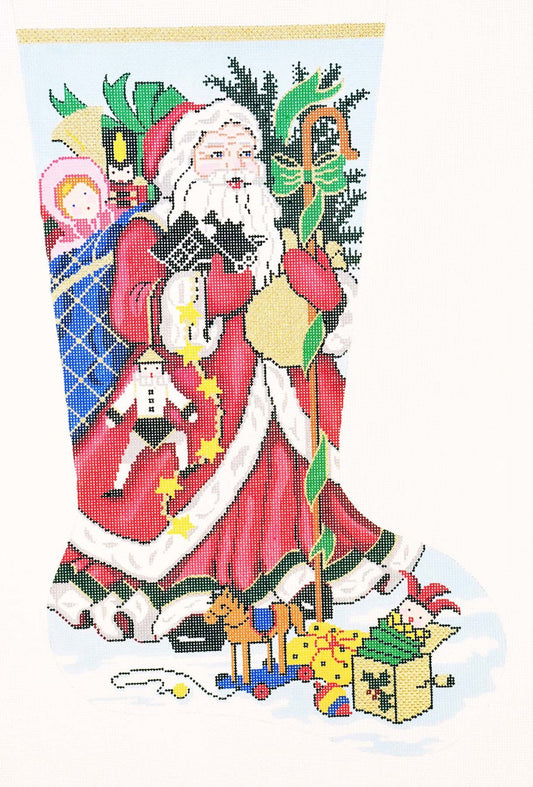 Stocking~ Full Size Kris Kringle handpainted Needlepoint Canvas