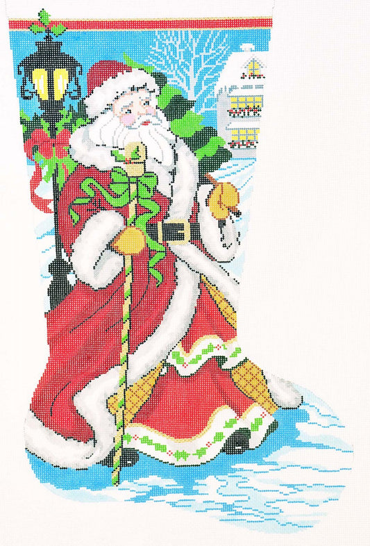 Stocking~ Full Size Old World Santa handpainted Needlepoint Canvas