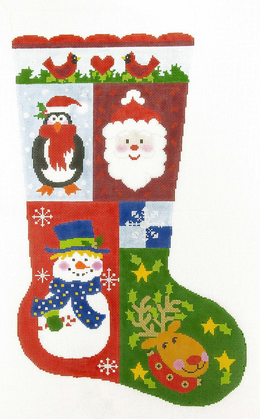 Stocking ~ Full Size Christmas Stocking ~ Sampler #5 ~ handpainted Needlepoint Canvas by LEE