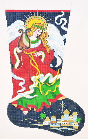 Stocking~ Full Size Christmas Angel handpainted Needlepoint Canvas