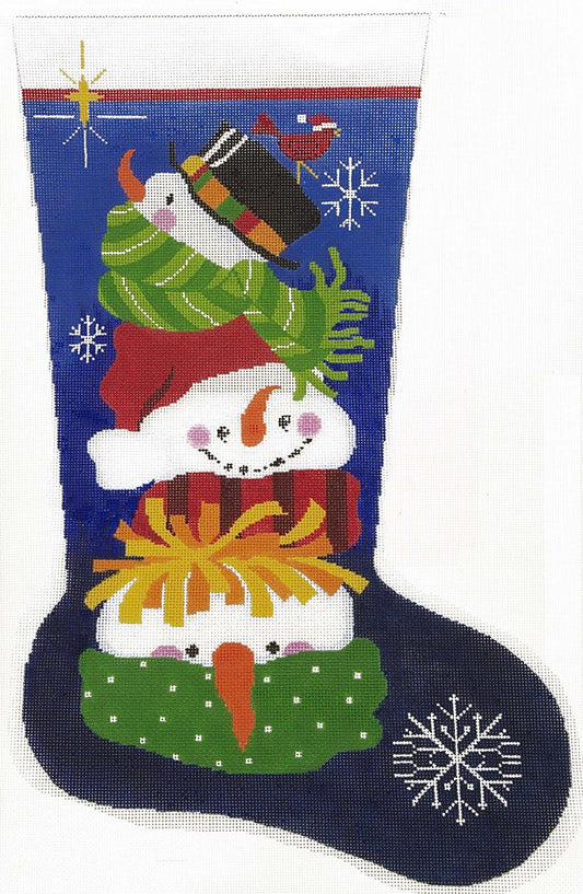 Stocking~ Full Size Snowfaces handpainted Needlepoint Canvas