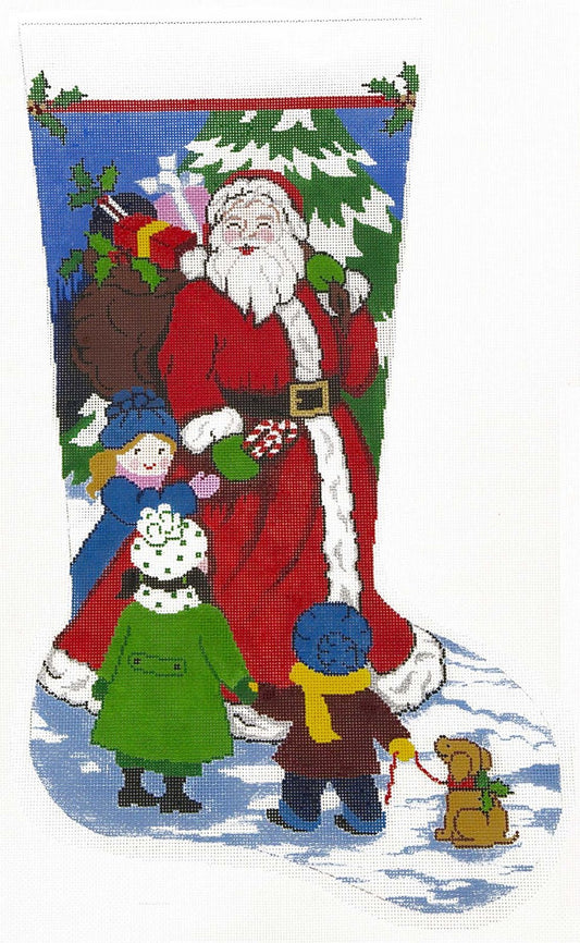 Stocking~ Full Size Santa's Got Candy handpainted Needlepoint Canvas